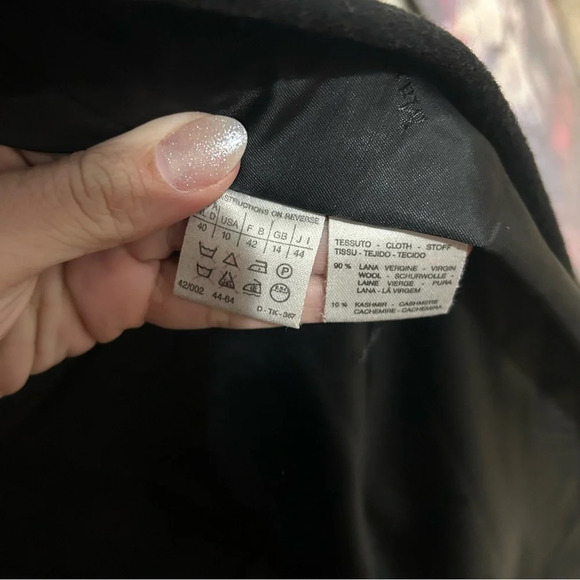 Max Mara Madame Icon Coat US Size 10 Virgin Wool Cashmere Black EUC - Picture 7 of 9